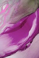 Painting created with alcohol ink. Soft smooth color transitions combined with clear gold and silver edges. Blue, pink, green abstract color combination. photo