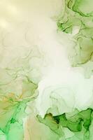 Abstract created using the technique of Alcohol ink. Macro photography of the smallest details of a panting. The panting shows how overflows of shades and colors of paint resemble space motifs. photo