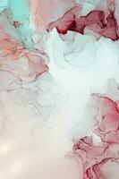 Abstract created using the technique of Alcohol ink. Macro photography of the smallest details of a panting. The panting shows how overflows of shades and colors of paint resemble space motifs. photo