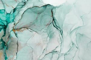 Abstract created using the technique of Alcohol ink. Macro photography of the smallest details of a panting. The panting shows how overflows of shades and colors of paint resemble space motifs. photo