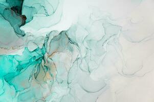 Abstract created using the technique of Alcohol ink. Macro photography of the smallest details of a panting. The panting shows how overflows of shades and colors of paint resemble space motifs. photo