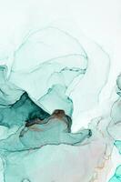 Abstract created using the technique of Alcohol ink. Macro photography of the smallest details of a panting. The panting shows how overflows of shades and colors of paint resemble space motifs. photo