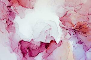 Abstract created using the technique of Alcohol ink. Macro photography of the smallest details of a panting. The panting shows how overflows of shades and colors of paint resemble space motifs. photo