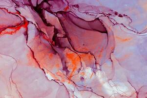 Abstract created using the technique of Alcohol ink. Macro photography of the smallest details of a panting. The panting shows how overflows of shades and colors of paint resemble space motifs. photo