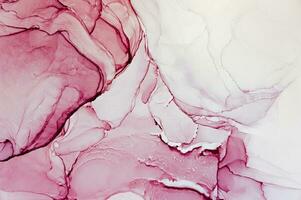 Abstract created using the technique of Alcohol ink. Macro photography of the smallest details of a panting. The panting shows how overflows of shades and colors of paint resemble space motifs. photo