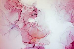 Abstract created using the technique of Alcohol ink. Macro photography of the smallest details of a panting. The panting shows how overflows of shades and colors of paint resemble space motifs. photo