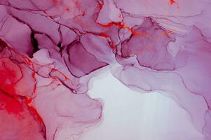 Abstract created using the technique of Alcohol ink. Macro photography of the smallest details of a panting. The panting shows how overflows of shades and colors of paint resemble space motifs. photo