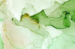 Abstract created using the technique of Alcohol ink. Macro photography of the smallest details of a panting. The panting shows how overflows of shades and colors of paint resemble space motifs. photo