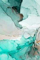 Abstract created using the technique of Alcohol ink. Macro photography of the smallest details of a panting. The panting shows how overflows of shades and colors of paint resemble space motifs. photo