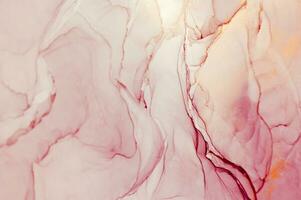 Abstract created using the technique of Alcohol ink. Macro photography of the smallest details of a panting. The panting shows how overflows of shades and colors of paint resemble space motifs. photo