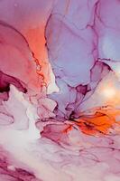 Abstract created using the technique of Alcohol ink. Macro photography of the smallest details of a panting. The panting shows how overflows of shades and colors of paint resemble space motifs. photo