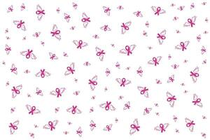 a pattern of pink butterflies on a white background vector
