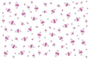 a pattern of pink butterflies on a white background vector