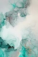 Abstract created using the technique of Alcohol ink. Macro photography of the smallest details of a panting. The panting shows how overflows of shades and colors of paint resemble space motifs. photo