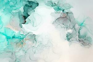 Abstract created using the technique of Alcohol ink. Macro photography of the smallest details of a panting. The panting shows how overflows of shades and colors of paint resemble space motifs. photo