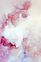 Abstract created using the technique of Alcohol ink. Macro photography of the smallest details of a panting. The panting shows how overflows of shades and colors of paint resemble space motifs. photo
