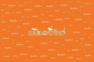Hand drawn flat Halloween pattern design vector