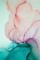Part of original alcohol ink painting. Modern art. Abstract colorful background, wallpaper. Marble texture. Fluid Art for modern banners, ethereal graphic design. photo