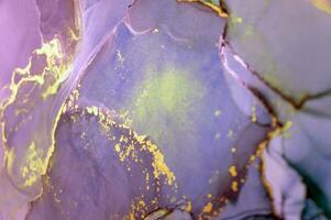 Alcohol ink wash texture on white paper background. Liquid paint flow. Transparent ethereal effect. Closeup of the painting. Highly-textured colorful abstract painting background. photo