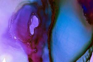 Alcohol ink sea texture. Contemporary art. Spots of oil paint. Abstract art background. Multicolored bright texture. Fragment of artwork. Modern art. Inspired by the sky, as well as steam and smoke. photo