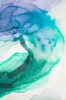 Ink colors are amazingly bright, luminous, translucent, free-flowing, and dry quickly. Abstract artwork. Trendy wallpaper. Natural pattern, luxury. Art for your design project. Transparent creativity. photo
