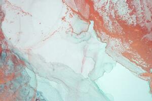 Alcohol ink sea texture. Contemporary art. Abstract art background. Multicolored bright texture. Fragment of artwork. Modern art. Inspired by the sky, as well as steam and smoke. Trendy wallpaper. photo