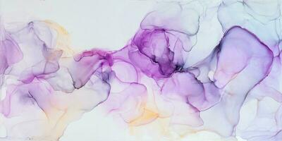 Abstract created using the technique of Alcohol ink. Macro photography of the smallest details of a panting. The panting shows how overflows of shades and colors of paint resemble space motifs. photo