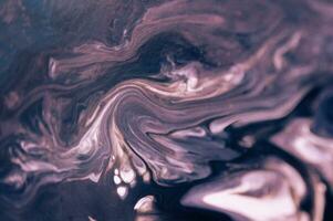 Abstract created using the technique of liquid acrylic. Macro photography of the smallest details of a picture. The picture shows how overflows of shades and colors of paint resemble space motifs. photo