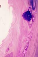 Abstract created using the technique of liquid acrylic. Macro photography of the smallest details of a panting. The panting shows how overflows of shades and colors of paint resemble space motifs. photo