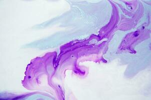 Abstract created using the technique of liquid acrylic. Macro photography of the smallest details of a panting. The panting shows how overflows of shades and colors of paint resemble space motifs. photo