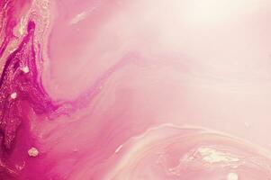 Abstract created using the technique of liquid acrylic. Macro photography of the smallest details of a panting. The panting shows how overflows of shades and colors of paint resemble space motifs. photo