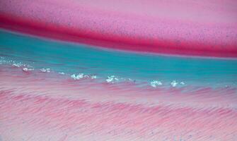 Abstract created using the technique of liquid acrylic. Macro photography of the smallest details of a panting. The panting shows how overflows of shades and colors of paint resemble space motifs. photo