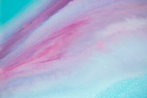 Abstract created using the technique of liquid acrylic. Macro photography of the smallest details of a panting. The panting shows how overflows of shades and colors of paint resemble space motifs. photo