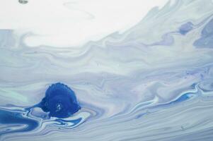 Abstract created using the technique of liquid acrylic. Macro photography of the smallest details of a panting. The panting shows how overflows of shades and colors of paint resemble space motifs. photo