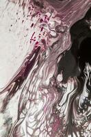 Abstract created using the technique of liquid acrylic. Macro photography of the smallest details of a picture. The picture shows how overflows of shades and colors of paint resemble space motifs. photo