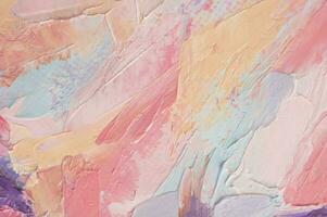 Fragment of multicolored texture painting. Abstract art background. oil on canvas. Rough brushstrokes of paint. Closeup of a painting by oil and palette knife. Highly-textured, high quality details. photo