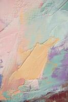 Fragment of multicolored texture painting. Abstract art background. oil on canvas. Rough brushstrokes of paint. Closeup of a painting by oil and palette knife. Highly-textured, high quality details. photo