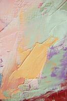 Fragment. Multicolored texture painting. Abstract art background. oil on canvas. Rough brushstrokes of paint. Closeup of a painting by oil and palette knife. Highly-textured, high quality details. photo