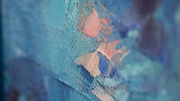 Fragment of multicolored texture painting. Abstract art background. oil on canvas. Rough brushstrokes of paint. Closeup of a painting by oil and palette knife. Highly-textured, high quality details. photo