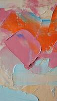 Fragment. Multicolored texture painting. Abstract art background. oil on canvas. Rough brushstrokes of paint. Closeup of a painting by oil and palette knife. Highly-textured, high quality details. photo