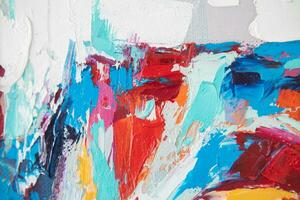 abstract oil painting with light pastel colors, oil on canvas white, marine blue and amber orange, wallpaper, background, use of palette knives, realistic hyper-detail, expressive brush strokes photo