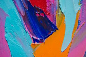 Closeup of abstract rough art painting texture, with oil brushstroke, pallet knife paint on canvas photo