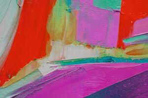 Closeup of abstract rough art painting texture, with oil brushstroke, pallet knife paint on canvas photo