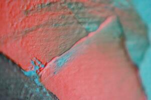 Closeup of abstract rough art painting texture, with oil brushstroke, pallet knife paint on canvas photo