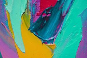 Closeup of abstract rough art painting texture, with oil brushstroke, pallet knife paint on canvas photo