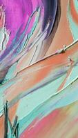 Abstract colorful oil painting on canvas. Oil paint texture with brush and palette knife strokes. multicolored wallpaper. Macro close up acrylic background. photo
