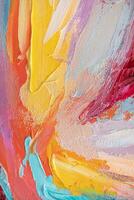 Abstract oil paint texture background, pattern of color brush strokes photo