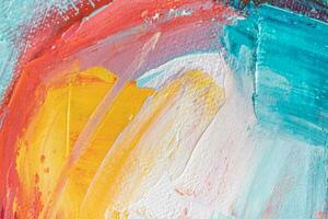 Abstract oil paint texture background, pattern of color brush strokes photo