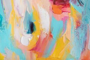 Abstract oil paint texture background, pattern of color brush strokes photo