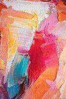 Abstract oil paint texture background, pattern of color brush strokes photo